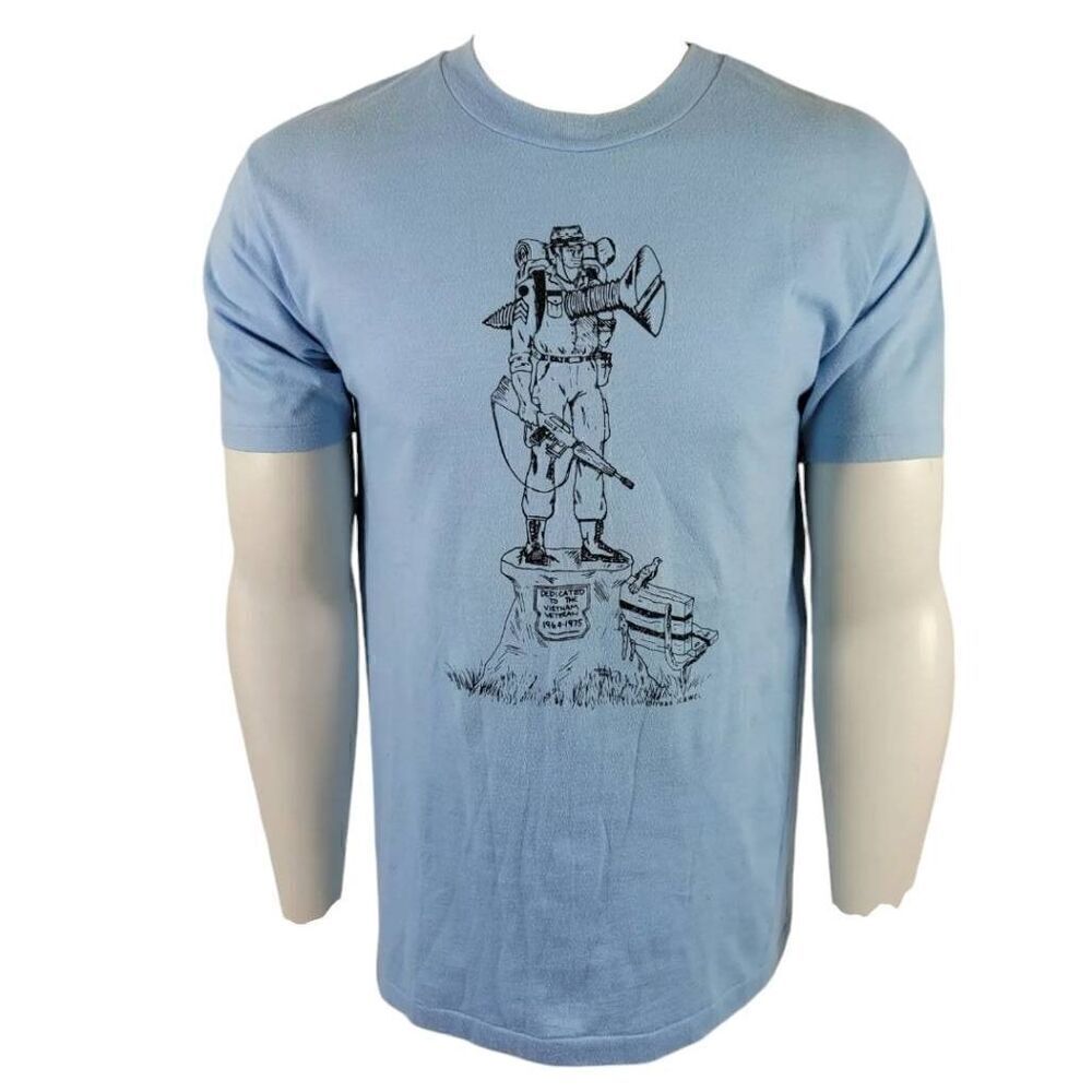 Vintage 1985 Hanes USA made Vietnam Memorial t-shirt single stitch soldier large